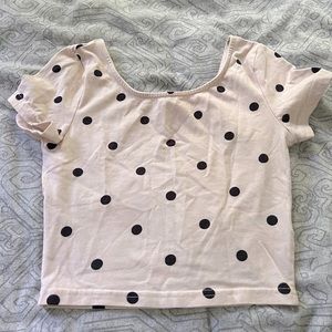 Pink polka dot crop top